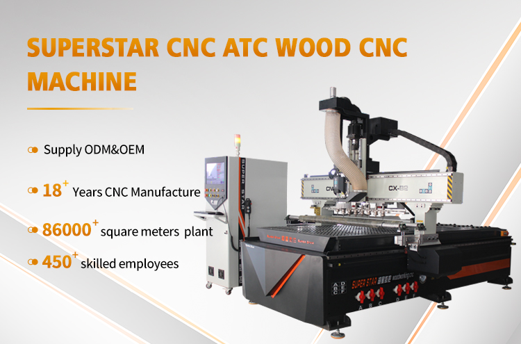 Superstar CX- B2 Automatic ATC Woodworking Furniture Cnc Router Cutting Machine 
