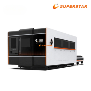 M&aacute;quina de corte a laser de fibra de chapa met&aacute;lica Superstar CX-3015 de cobertura completa