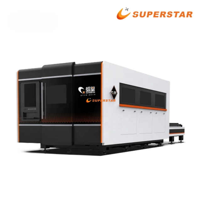 Superstar CX-3015 Mesin Pemotong Laser Serat Logam Lembaran Penutup Penuh