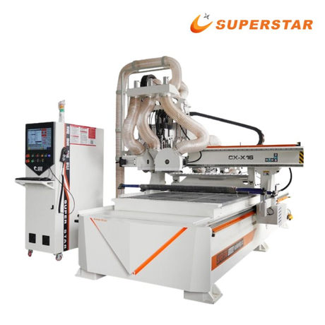 Penghala CNC Superstar X16 ATC dengan Bilah Gergaji & Perubahan Alat Sebaris
