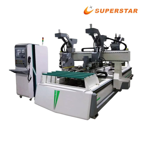 Mesin Pemotong Empat Sisi Pintu Kayu Pepejal Superstar CX-1325 CNC