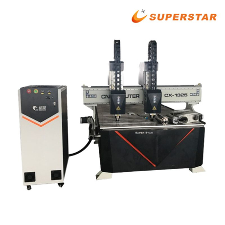 Machine de d&eacute;coupe de bois de gravure sur bois &agrave; double t&ecirc;te CNC Superstar